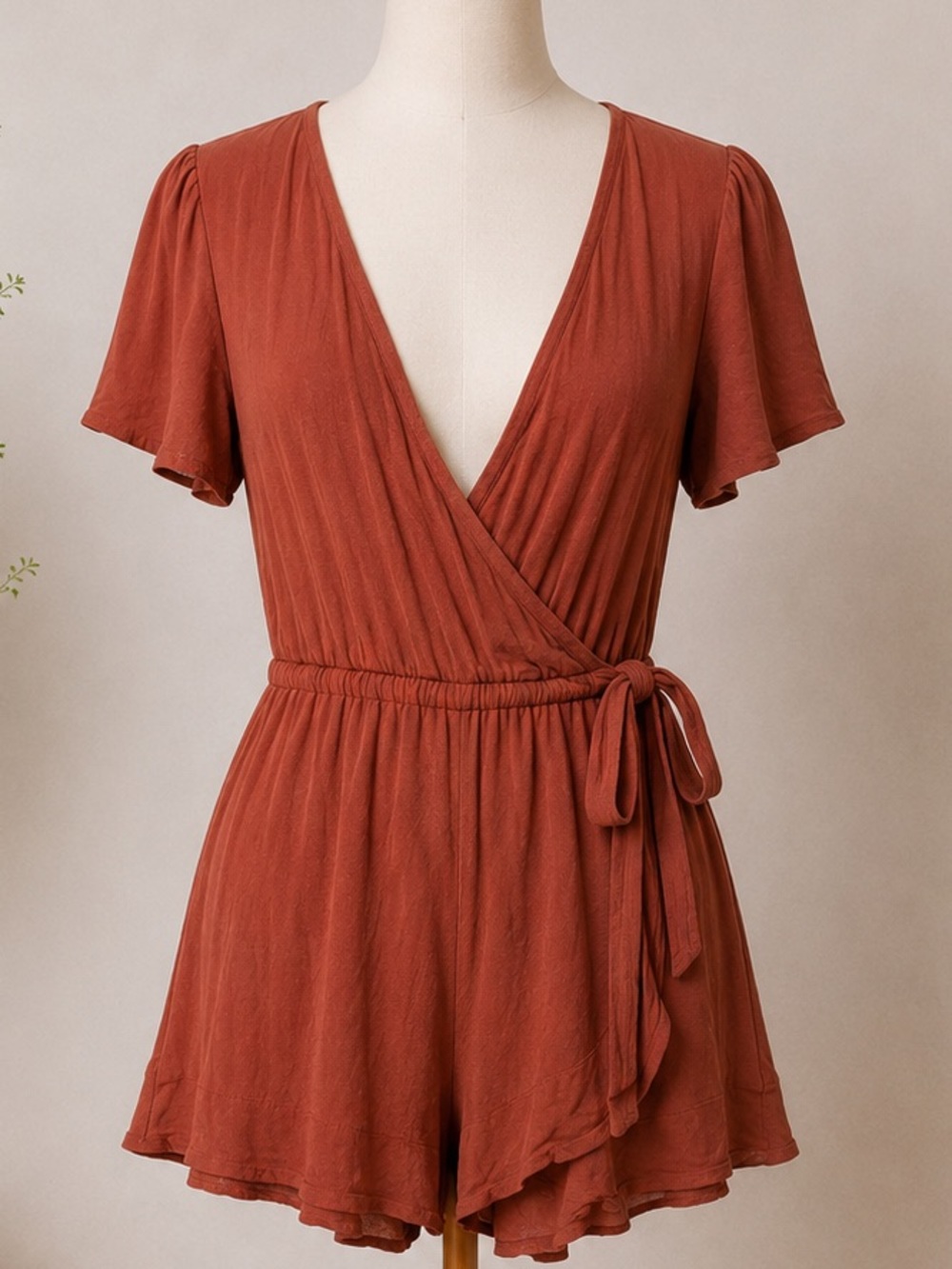 Abercrombie & Fitch Rust Red Sleeveless Romper